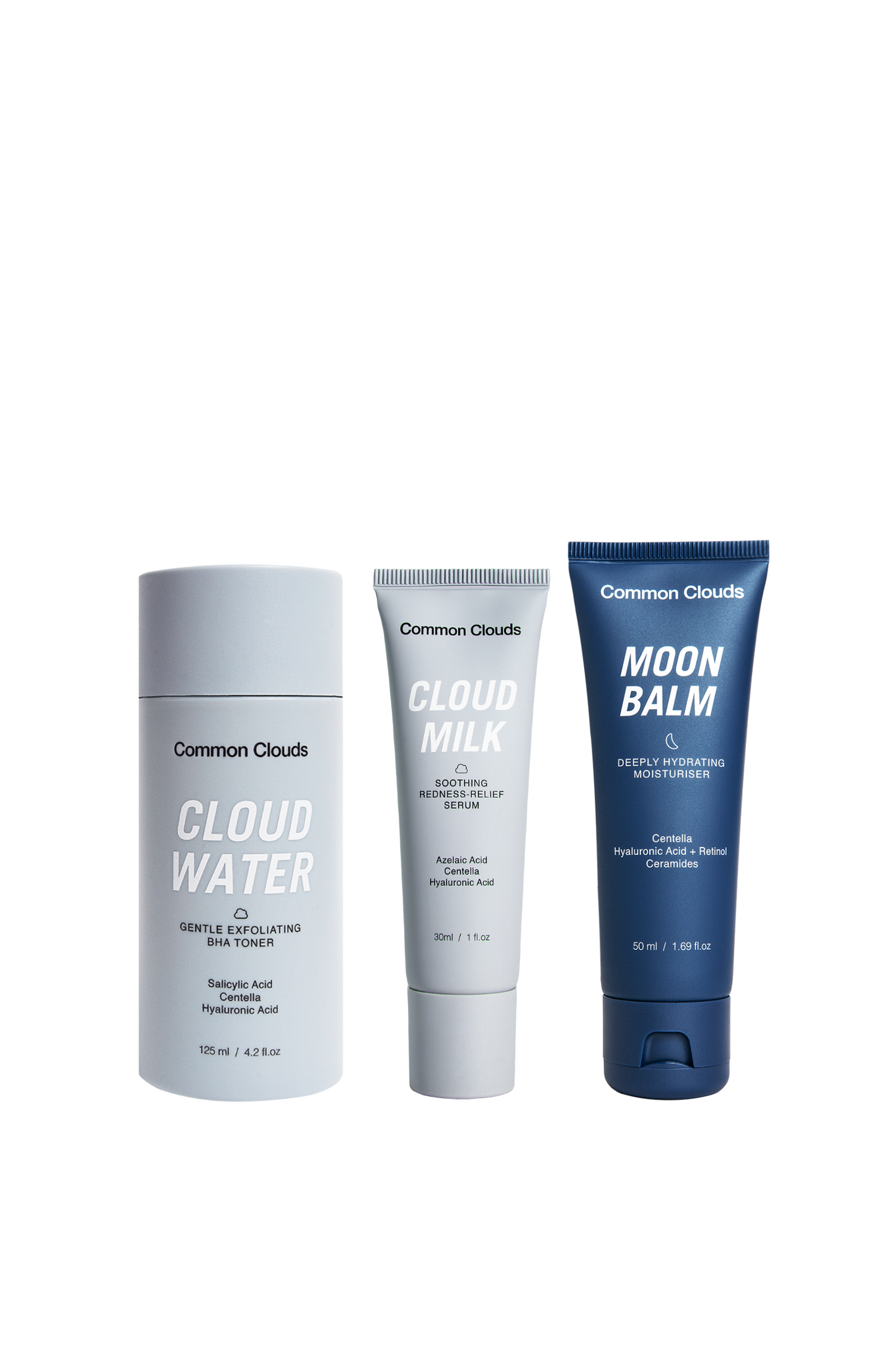 3 post-blemish skincare products showing.