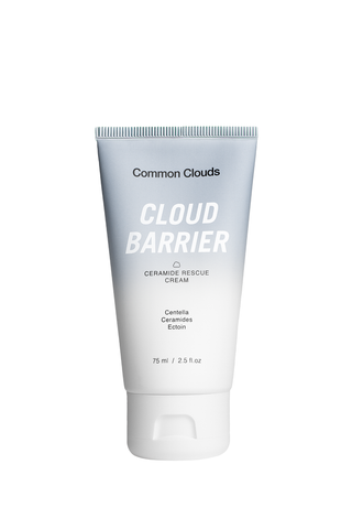 Tube of Common Clouds Cloud Barrier Ceramide Rescue Cream on a white background