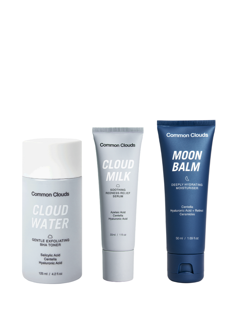 3 post-blemish skincare products showing.