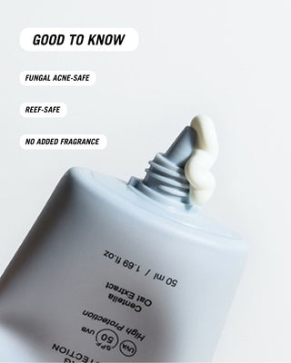 Cloud Screen SPF 50, fungal acne-safe, reef-safe, and fragrance-free sunscreen for sensitive skin.