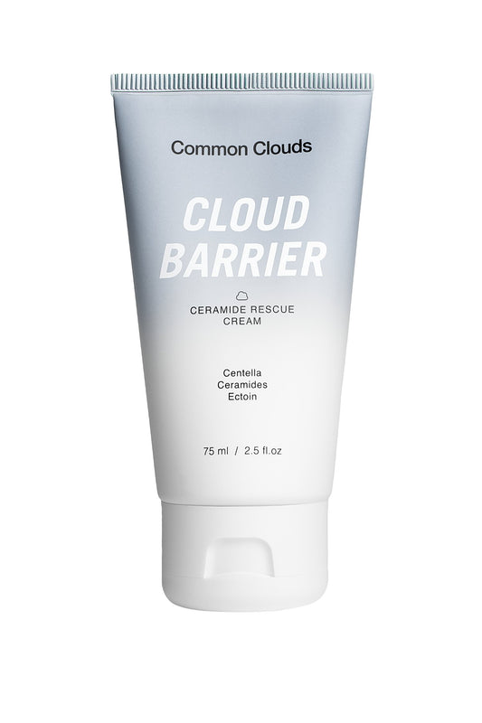 Tube of Common Clouds Cloud Barrier Ceramic Rescue Cream on a white background