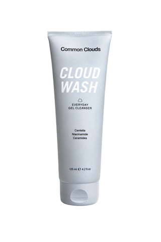 Tube of Common Clouds Cloud Wash gentle gel cleanser on white background
