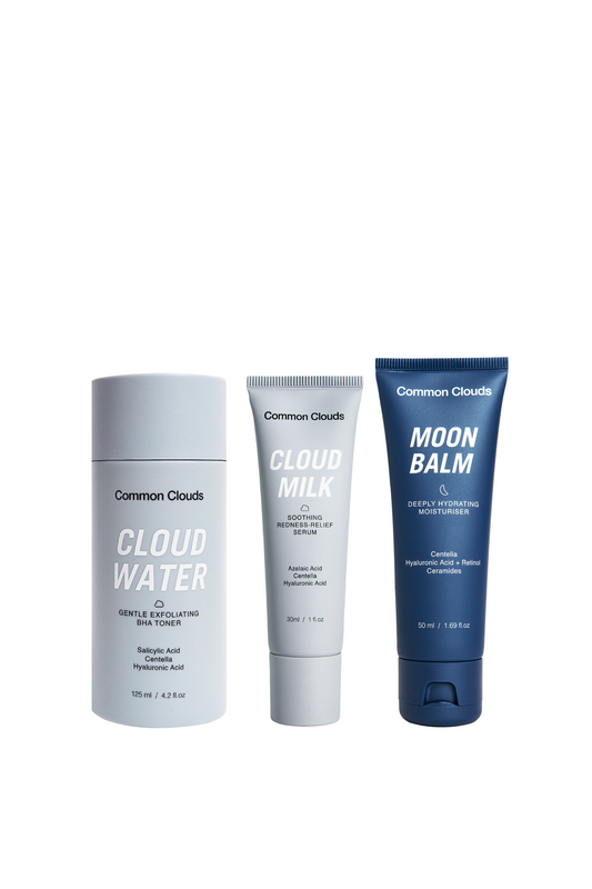 3 post-blemish skincare products showing.