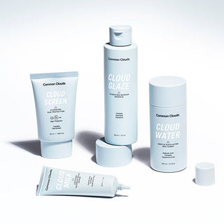 Collection of skincare products on a white background